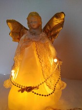 Lighted Porcelain Angel Tree Topper, approx. 10 in. high