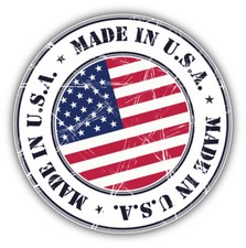 Made In Usa Grunge Flag Stamp Car Bumper Sticker Decal