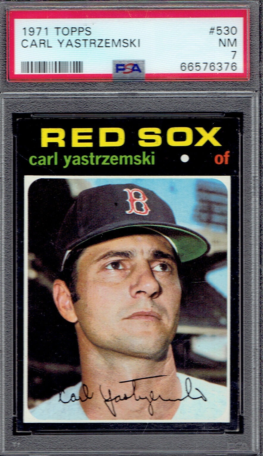 1971 Topps 530 Carl Yastrzemski HOF. PSA 7 NM & well centered. (TX6376).