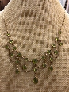 Vintage 14KYG & Peridot Victorian Necklace