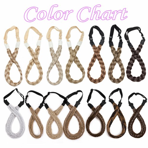 Women Plaited Hair Band Chunky Braided Headband Extensions Box Twist Hair Piece - Picture 11 of 43