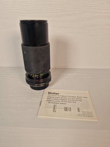 Vivitar MC 70-210mm f 4.5 Macro Focusing Zoom Lens Olympus M/MD Mount + Caps