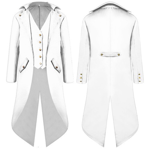 Punk retro tuxedo men's medieval vintage clothing mens Vampire blazer Halloween - Picture 13 of 14