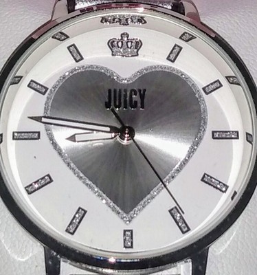 JUICY COUTURE Watch Quartz Heart Crown Silver Leather* Needs  display picture 2