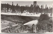 Rppc Lake Almanor Ca Labor Scene Men Working Hydraulic Pipes Early 1900s
