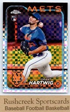 2024 Topps Chrome #45 Grant Hartwig Mets RC Rookie X-Fractor