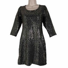 As U Wish Party Dress Women's Large Half Sleeve Draped Back Sequin Cocktail