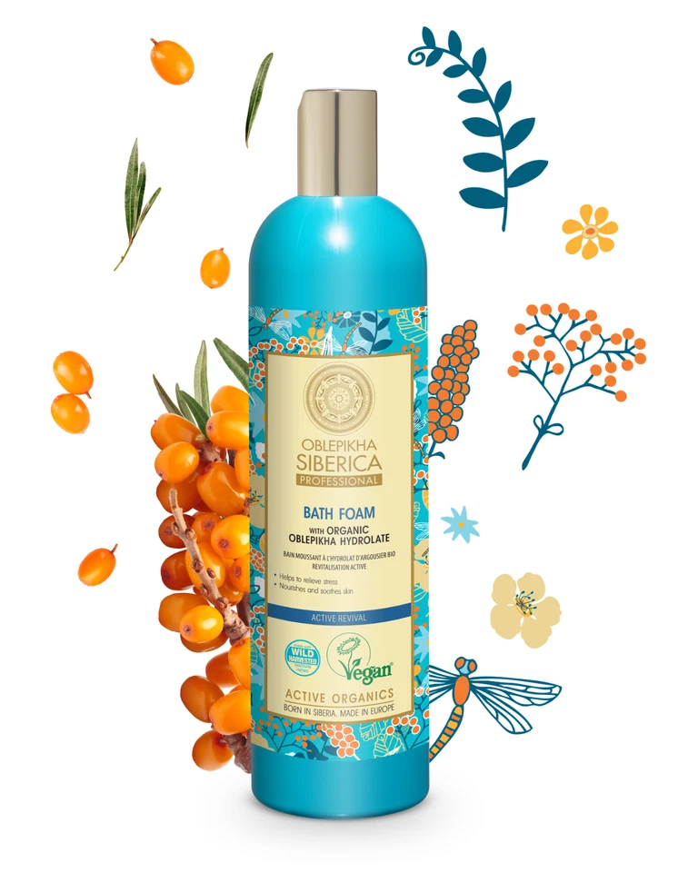 Espuma de baño Natura Siberica Oblepikha Active Revival 550 ml Foto 2 de 3