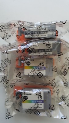 BCI-15 Canon 2 x Schwarz & 2 x Farbe, Tintenpatronen, Original - insgesamt 4! BCI-15