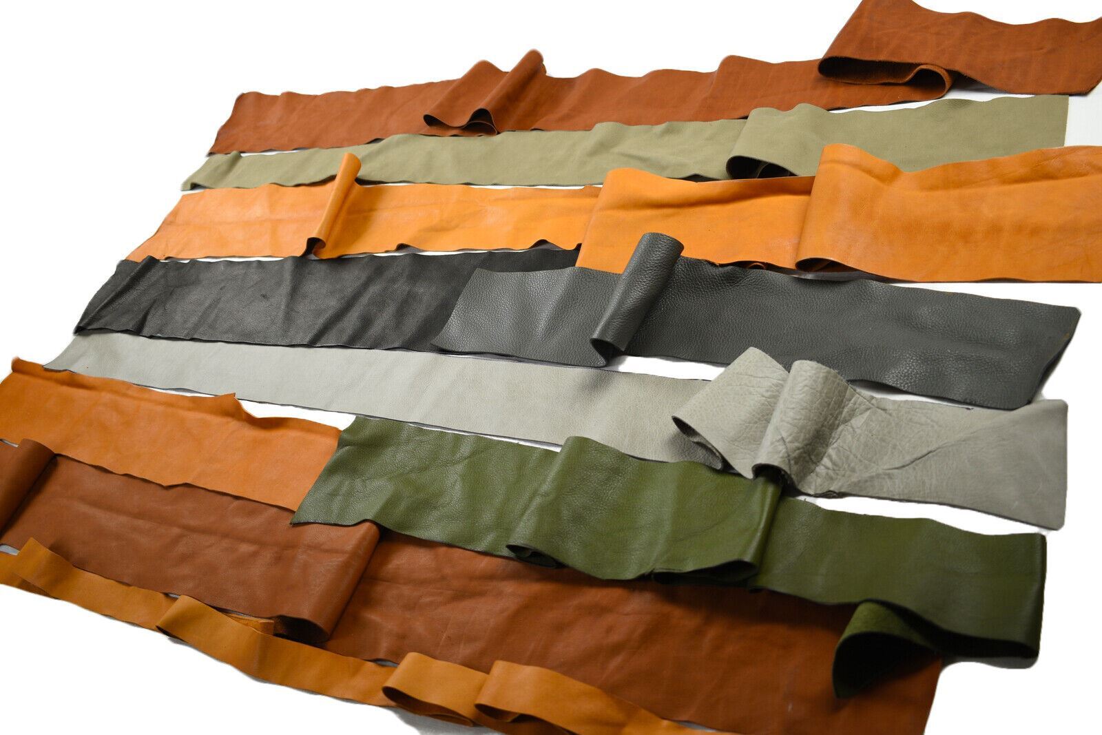 Full Grain cowhide leather strips / scraps for crafts 1.2 1.4 mm eBay