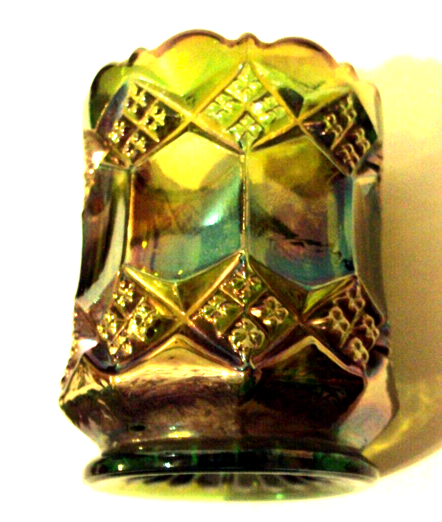 Iridescent Green Glass Vintage Imperial Glass Toothpick Holder eBay