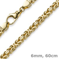 6Mm Kette Halskette KöNigskette Aus 750 Gold Gelbgold, 60Cm, Herren, Goldkette