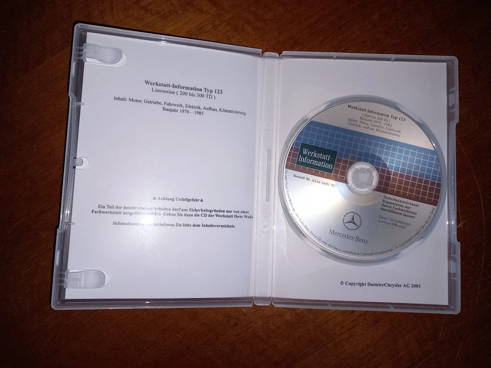 Original Mercedes Benz W123, Wis Wartungs u. Reparaturhandbuch CD - Bild 1 von 4