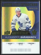 Alexander Barabanov 2020-21 Credentials Debut Ticket Access Yellow /249 #103