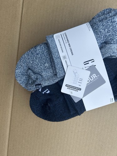 New Gap Socks Men’s 6 Pair Blue & White Cushioned Mid Crews Casual Size 6-12 - Picture 4 of 9