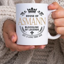 ASMANN Family Name Mug House of Asmann Birthday Gift Idea