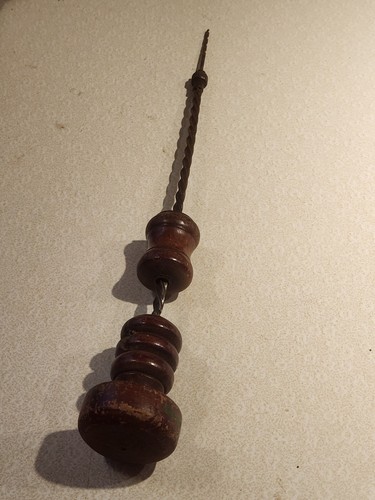 Antik 11" Archimedes Hand Spiral Bohrer Zimmermann Holzbearbeitung Werkzeug