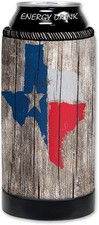 Deluxe Can Cooler (Made in USA) - Premium Neoprene Wetsuit 16 OZ, Texas Map