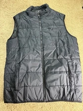 Swiss Tech Puffer Vest Men Large Black Zippered Pockets