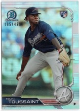 2019 Bowman Chrome Refractor Touki Toussaint Rookie Parallel Card RC #89 /499. rookie card picture