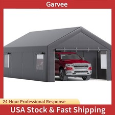 13 X 25ft Heavy Duty Carport Equipped With Roll-up Windows Portable Garage With