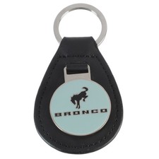 Ford Bronco Black Leather Keychain Bucking Br...