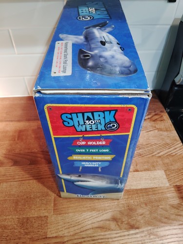 Bestway Discovery Shark Week 30th Great White Shark Pool Lounge Over 7’ Long - Picture 4 of 5