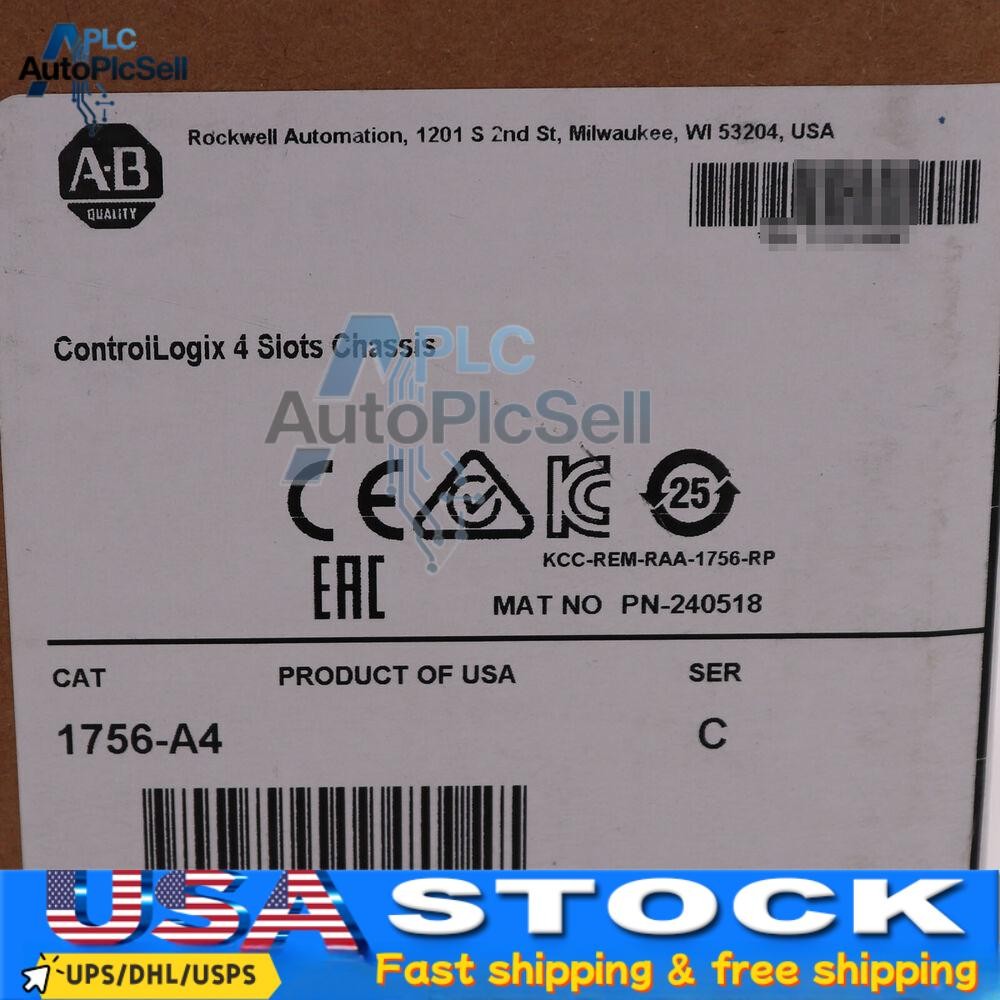 AB 1756-A4 ControlLogix 4 Slots Chassis New Factory Sealed 1756A4