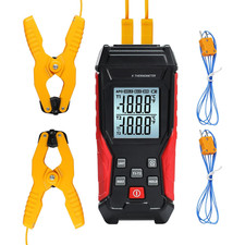 Dual Channel Thermocouple Thermometer K Type, Digital Thermocouple Meter with 2