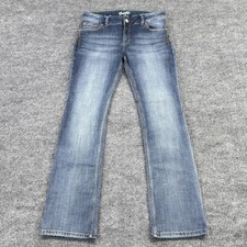 Wrangler Bootcut Jeans Womens 9/10 X 34 Blue Medium Wash Mid Rise Stretch Denim