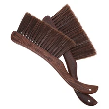 2 Pcs Hearth Ash Cleaning Brush Set Soft Bristle Wood Handle Fireplace Tool