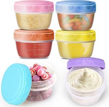 Dressing Containers with Lids - 6 Pack 2 OZ Salad Dressing Container, Reusable