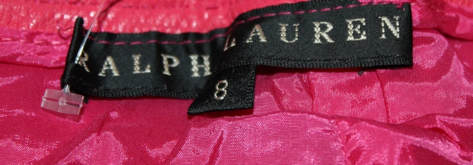 Pantalones De Colección Ralph Lauren 100% Cuero Rosa Etiqueta Negra Colección Hechos en EE. UU. Talla 8 Foto 2 de 4