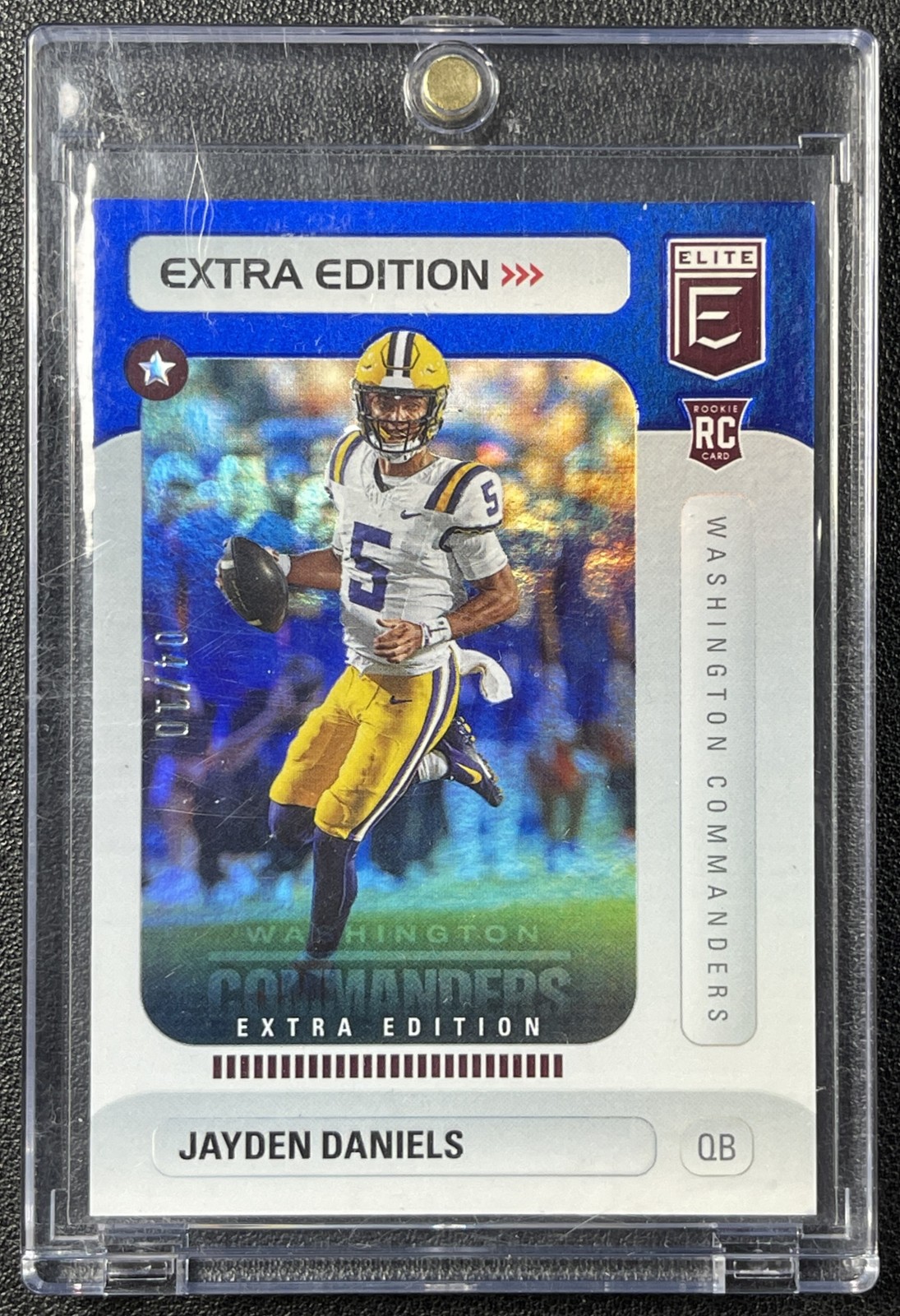 JAYDEN DANIELS 2024 PANINI DONRUSS ELITE #4 ROOKIE EXTRA EDITION BLUE RC 04/10