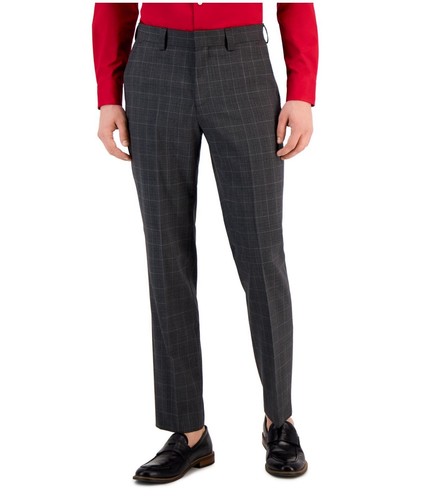 Hugo Boss Mens Modern Fit Wool Dress Pants Slacks, Grey, 34W x 32L