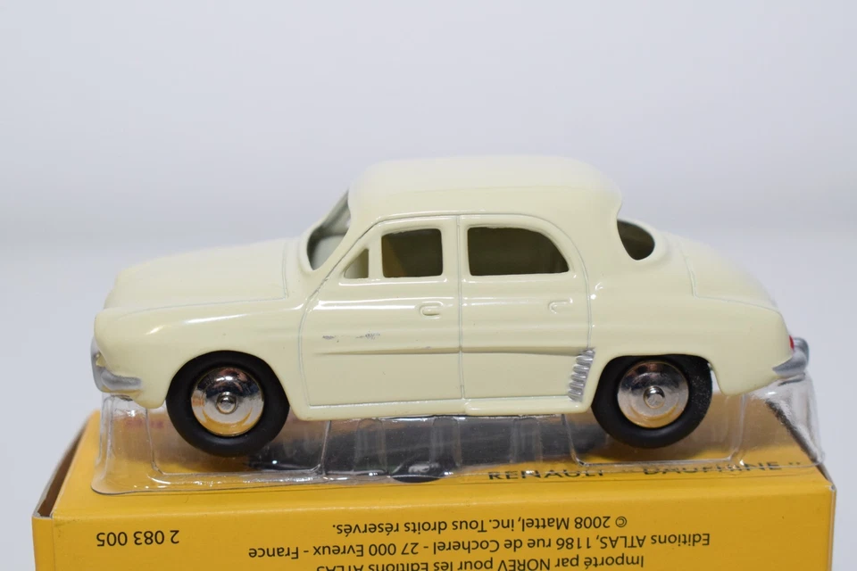 B91 1:43 ATLAS DINKY TOYS 24E 24 E RENAULT DAUPHINE CREAM MIB + LEAFLET - Image 3 of 4