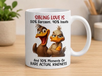 Geschwister Liebe lustige Ente Tasse personalisiert Namen Geschenk Bruder Schwester Tasse Geschenk