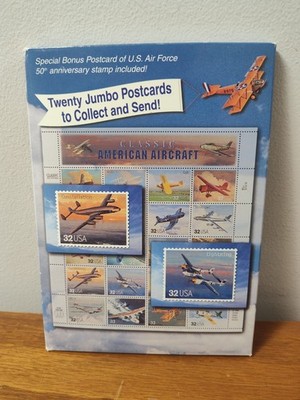 1997 USPS Classic American Aircraft 20 Postcards USAF 50th No Stamps Included