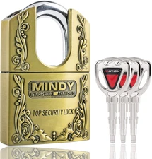 3 Keys 40Mm Heavy Duty Warehouse Shrouded Hardened Keyed Padlock Top Security Lo