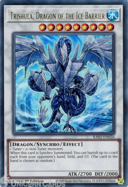 RA02-EN026 Trishula, Dragon of the Ice Barrier : Ultra Rare 1st Edition YuGiOh C