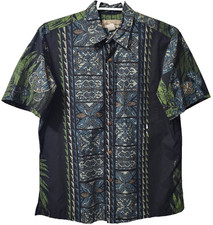 Blue Hawaii Hawaiian Islands L Made in Hawaii USA Button up Short Sleeve Shirt