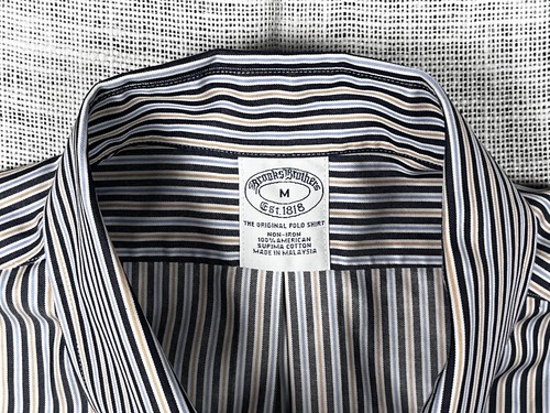 Brooks Brothers 1818 Gestreift Knopfleiste Langarm Herren M Bügelfrei Pima Baumwolle - Bild 4 von 9