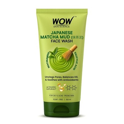 WOW Skin Science Japanese Matcha Mud Face Wash Niacinamide & Salicylic Acid 1...