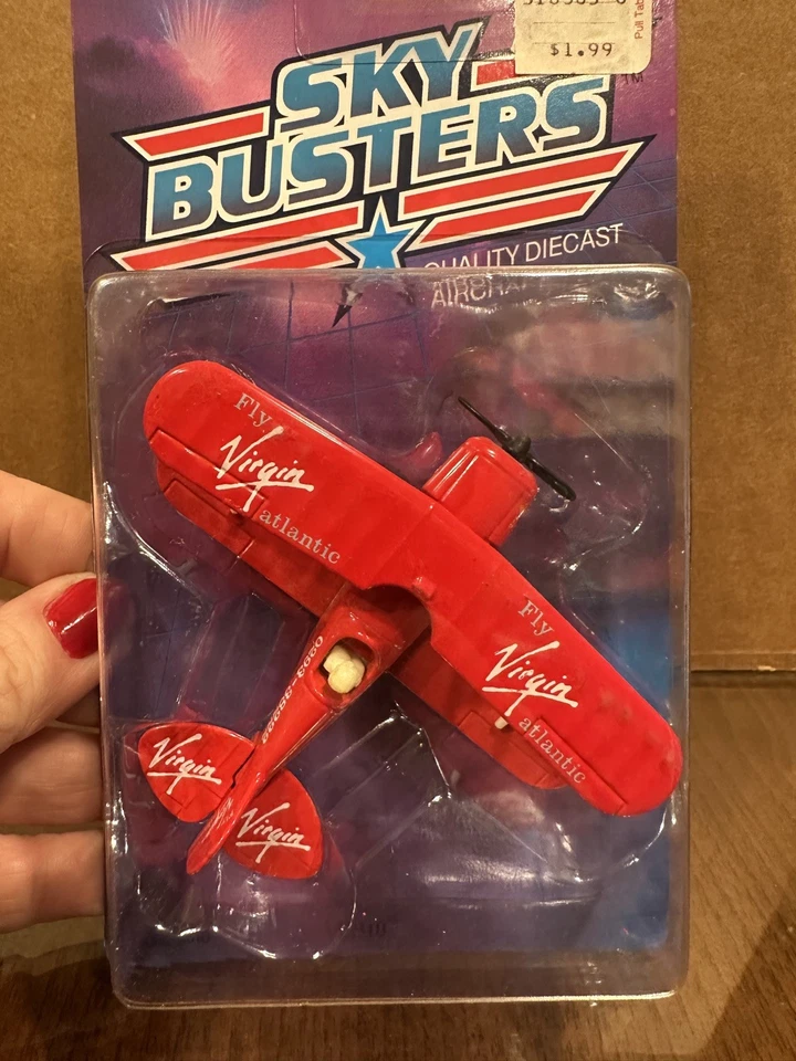 1989 Matchbox Sky Busters Pitts Special Virgin Atlantic SB18 New in Package Z100 - Image 2 of 4