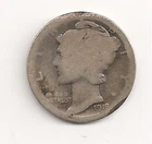 #A1133 Mercury Dime 1918 United States of America Actual Silver Weight 0.0723 oz