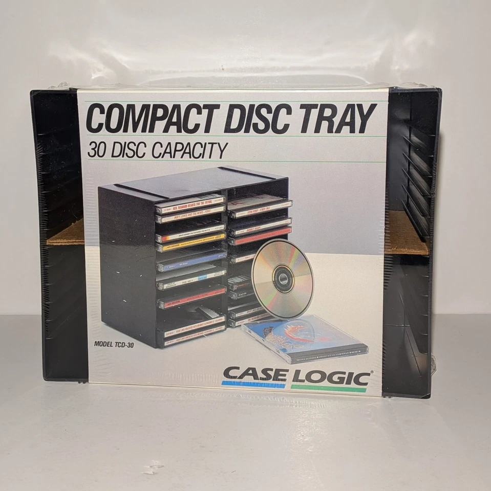 Vintage 1988 Case Logic TCD-30, 30 CD TRAY, Wall Mountable, Stackable NEW SEALED - Image 2 of 4