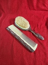 Vintage victorian style Ladies Womens Silver Plated Hand Comb  Brush
