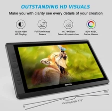 Drawing Tablet with Screen, 15.6'' XOPPOX Graphics Drawing Monitor Pen Displa...