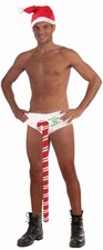 Forum Men's Novelty Christmas Candy Cane Wanna Lick My Stick Stud Undies Gag