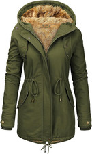 Parka Cappotto Invernale Da Donna Caldo Elegante Giacca Con Cappuccio Outwear Ho